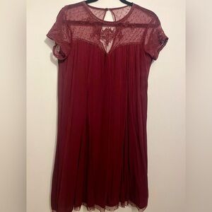 City Triangles Burgundy Dress